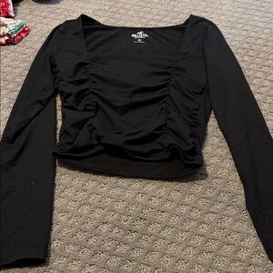 Hollister Black Long Sleeve Crop Top